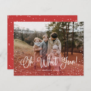 Modern Snow Script 2 Photo Holiday Card