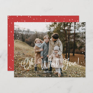 Modern Snow Script 2 Photo Holiday Card