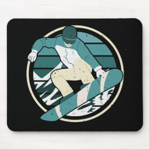Modern snowboard graphic mouse mat