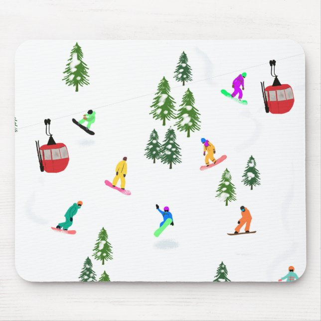 Modern Snowboarder Snowboarding  Mouse Mat (Front)