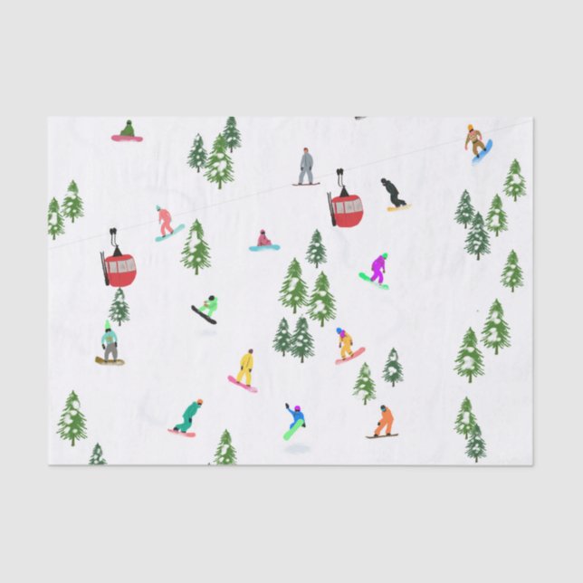 Modern Snowboarder Snowboarding  Tissue Paper (Front)
