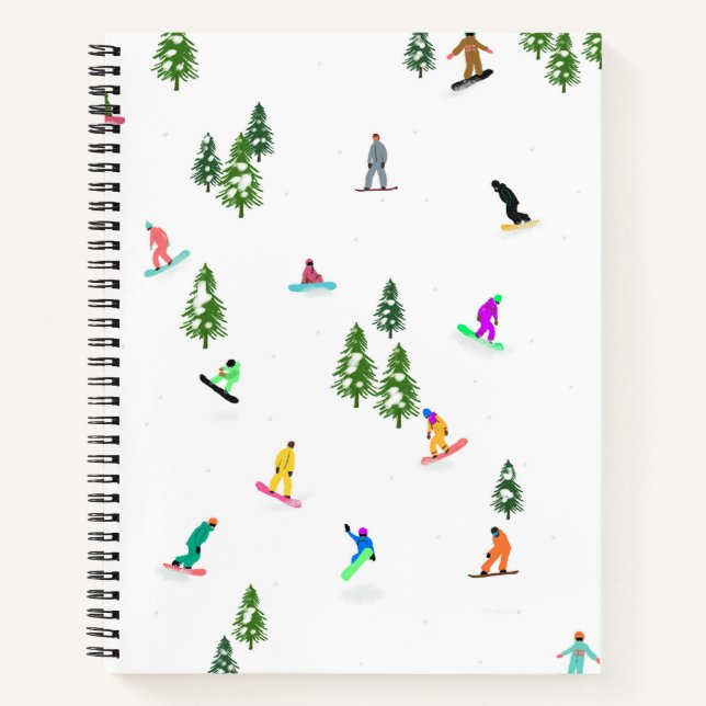 Modern Snowboarders Snowboarding Illustration  Notebook (Front)