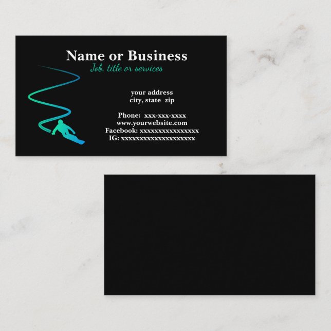 Modern snowboarding business card (Front/Back)