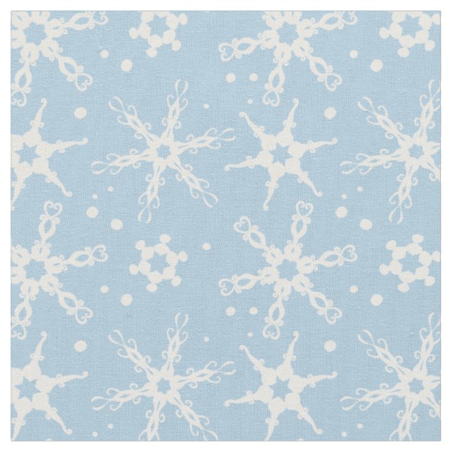Modern Snowflake All-over Pattern Fabric (Close Up)