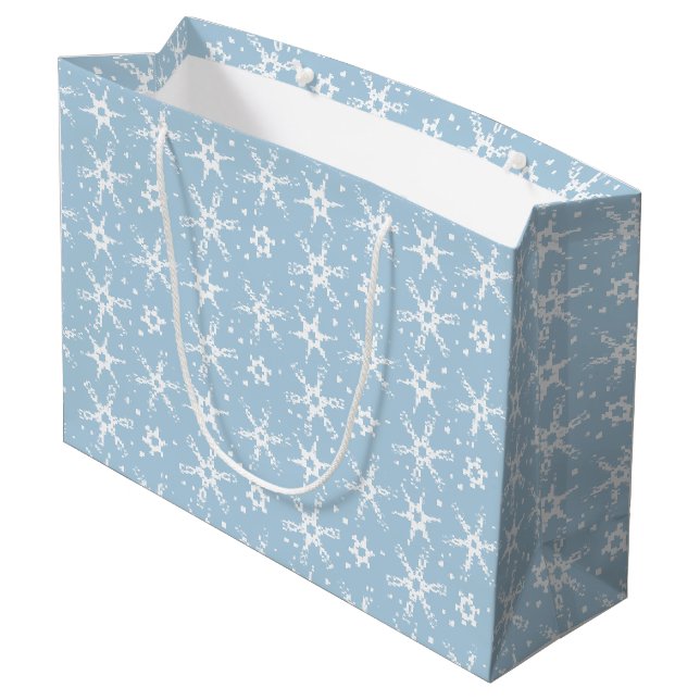 Modern Snowflake All-over Pattern Gift Bag (Back Angled)