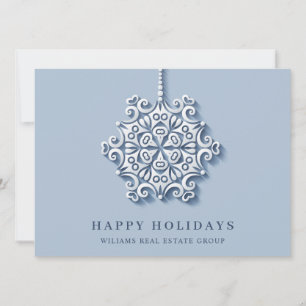 Modern Snowflake Christmas Corporate Greeting Holiday Card