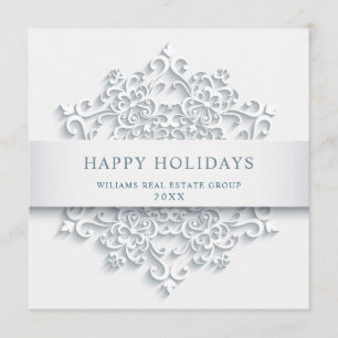 Modern Snowflake Christmas Corporate Greeting Holiday Card