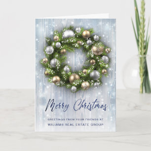 Modern Snowflake Christmas Corporate Greeting Holiday Card