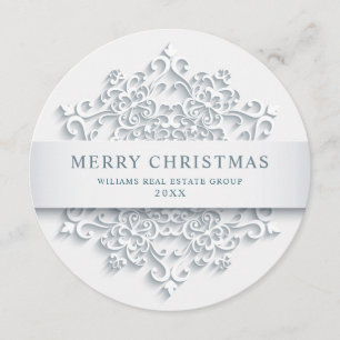 Modern Snowflake Christmas Corporate Greeting Holiday Card