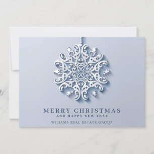Modern Snowflake Christmas Corporate Greeting Holiday Card