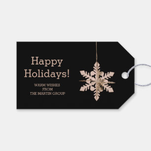 Modern Snowflake Corporate Seasonal Greetings Gift Tags