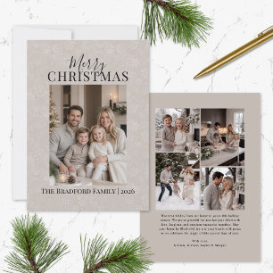 Modern Snowflake Family Christmas Photo Card