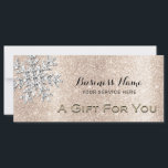 Modern Snowflake Gold Glitter Gift Certificate<br><div class="desc">Winter Snowflake Makeup Artist Beauty Salon Gold Glitter Gift Certificates.</div>