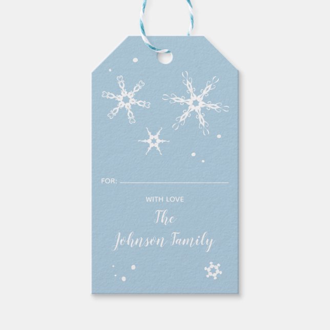 Modern Snowflake Personalised Gift Tag (Front)