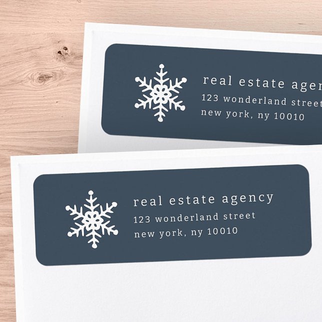 Modern Snowflake Real Estate Business Address (Creator Uploaded)