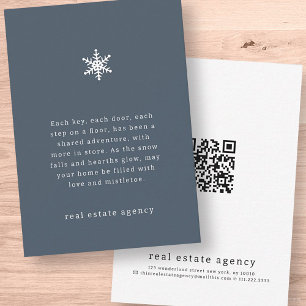 Modern Snowflake Real Estate Business Holiday Card