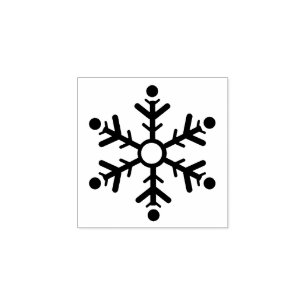 Modern Snowflake Rubber Stamp