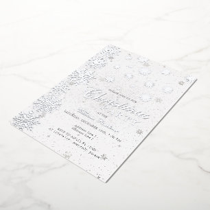 Modern Snowflake Snow White Winter Christmas Party