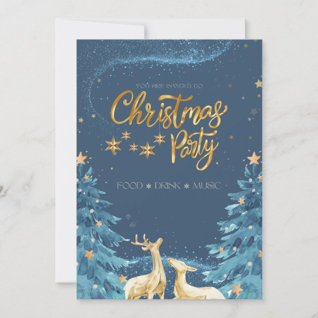 Modern snowflake winter Christmas Invitation XMAS (Front)