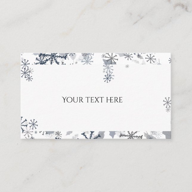 Modern snowflakes business card (Front)