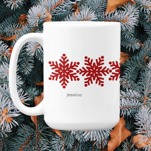 Modern Snowflakes Christmas Coffee Mug