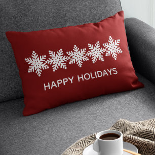 Modern Snowflakes Christmas Lumbar Cushion