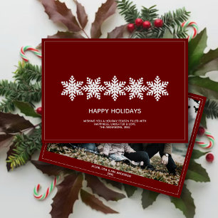Modern Snowflakes Christmas Photo Holiday Card