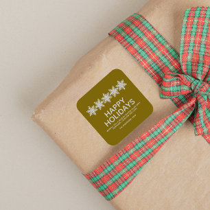 Modern Snowflakes Christmas Square Sticker