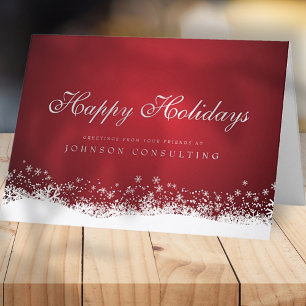 Modern Snowflakes   Holiday Greetings Card