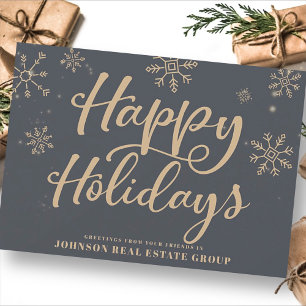 Modern Snowflakes   Holiday Greetings Card