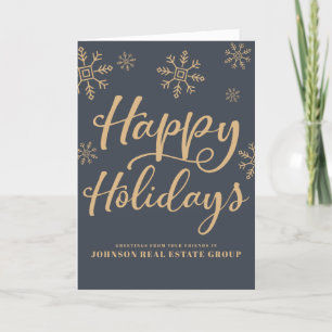 Modern Snowflakes   Holiday Greetings Card