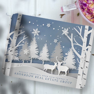 Modern Snowflakes Holiday Greetings Magnet