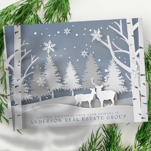 Modern Snowflakes   Holiday Greetings Postcard