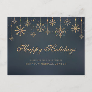 Modern Snowflakes Medical Happy Holiday Greetings Postcard