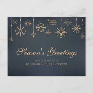 Modern Snowflakes Medical Holiday Greetings Postcard