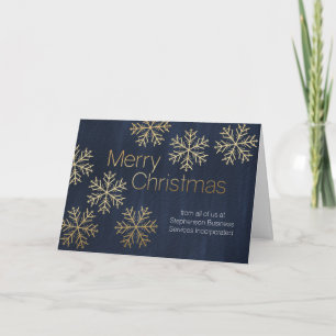 Modern Snowflakes Merry Christmas Business Holiday Card