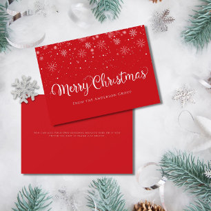 Modern Snowflakes Office Holiday Card