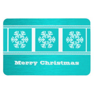 Modern Snowflakes Premium Magnet, Aqua Magnet