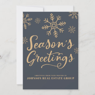Modern Snowflakes   Season's Greetings Holiday Card