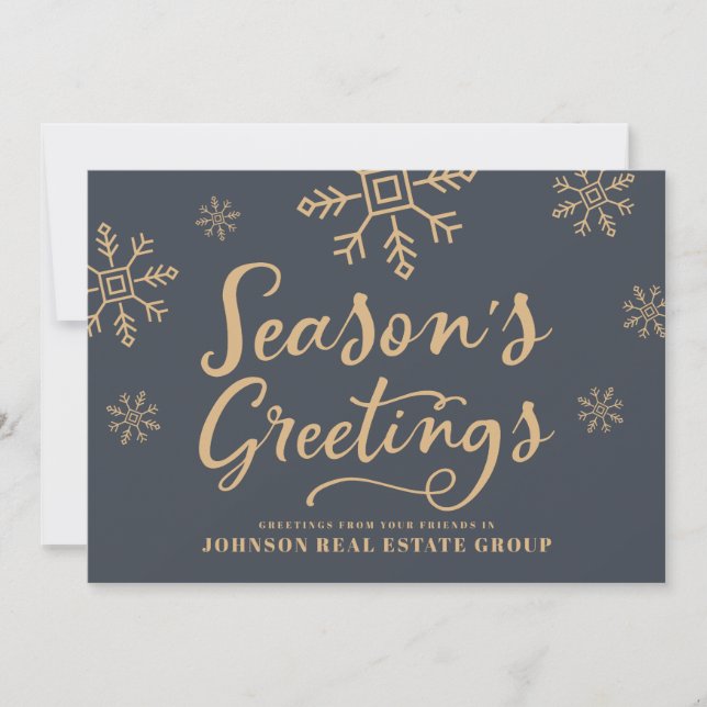 Modern Snowflakes | Season's Greetings Holiday Card (Front)