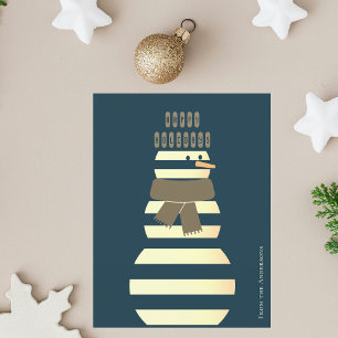 Modern snowman beautiful cute christmas  holiday card