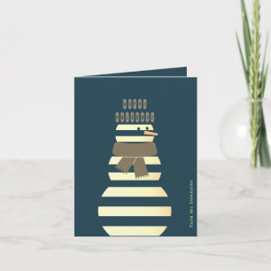 Modern snowman cute christmas snow man  card