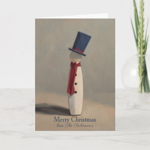 Modern Snowman Watercolor Christmas Card