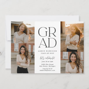 Modern Soaring Grad    Photo Collage Graduation Invitation