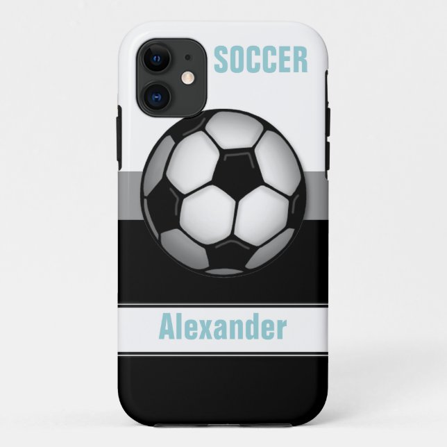 Modern Soccer Ball blue personalised iPhone 5 Case (Back)