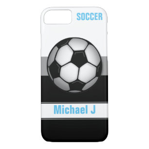 Modern Soccer Ball Blue personalised iPhone 7 Case