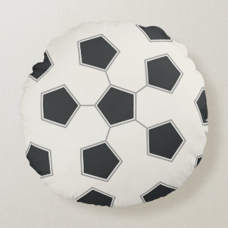 Modern Soccer Ball Print Two-Sided Round Cushion
