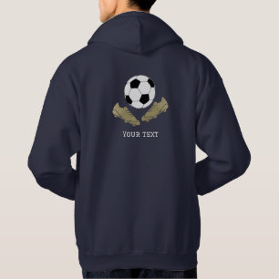 Modern Soccer Cleats Ball Navy Blue Hoodie