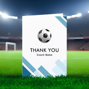 Modern Soccer Coach  Thank You Card