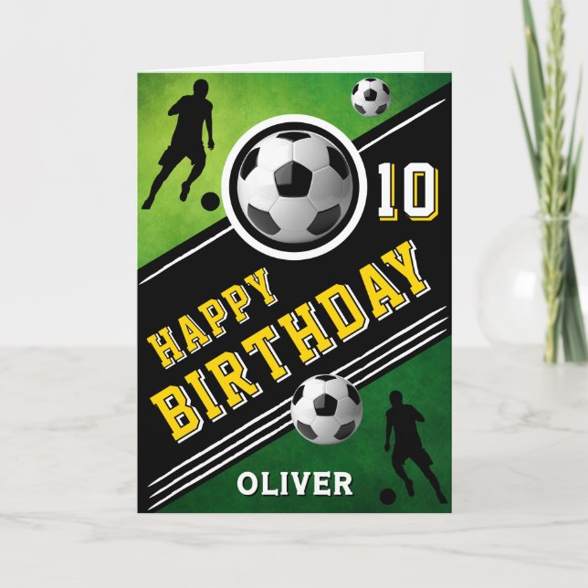 Modern Soccer Football Ball Player Birthday  Card (Front)